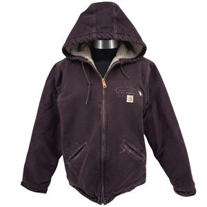 Vintage Carhartt Jacket‎ Sherpa Lined Coat Purple  WJ141 Women's Size Medium